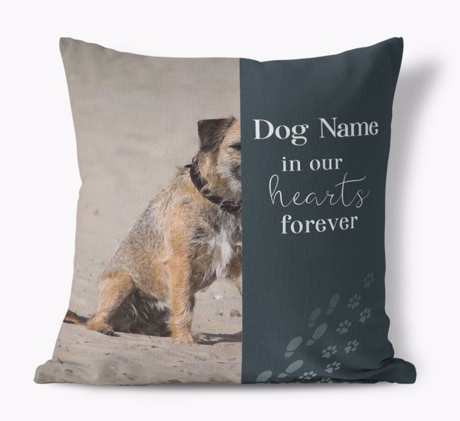 In Our Hearts Forever: Personalised {breedFullName} Photo Upload Cushion